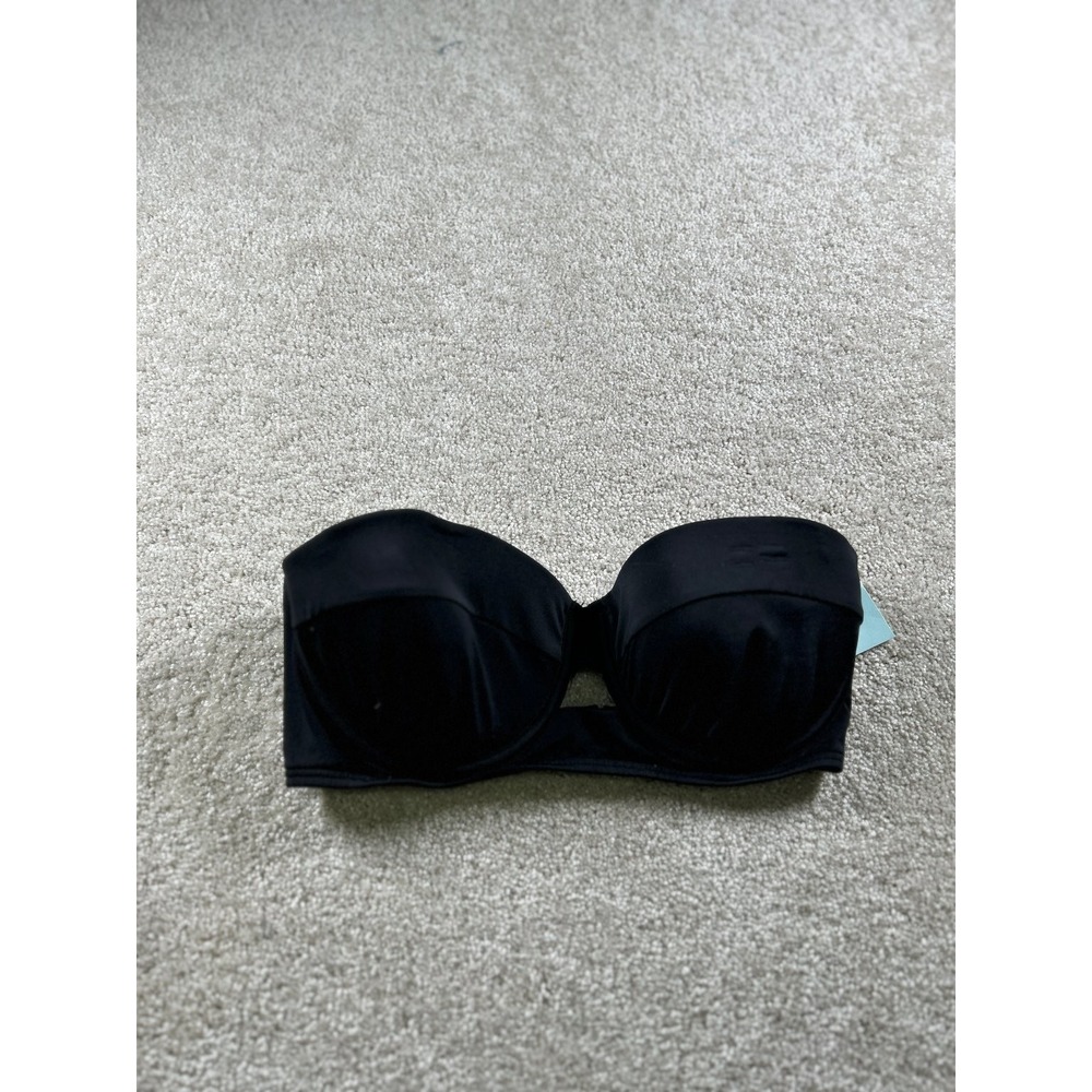 SunDazed Women's Black‎ Strapless Swimwear Bra Size 32D Nylon Spandex
